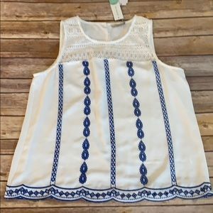 Skies are Blue Kenzie Crochet Yoke Top- Stitch Fix